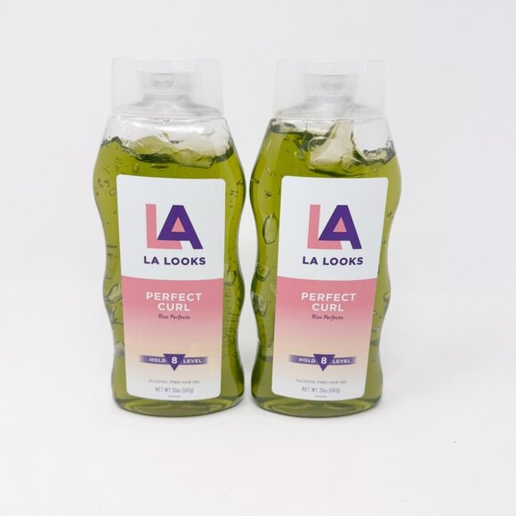 Lot 2 LA Looks Perfect Curl Hair Gel Level 8 Hold Green Alcohol Free NEW - Picture 1 of 5